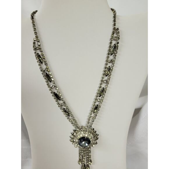 Vintage Silver Juliana Heliotrope Rhinestone Necklace #6477